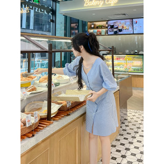 Đầm kiểu mini sơ mi không lá cổ tay lửng gago gg4461