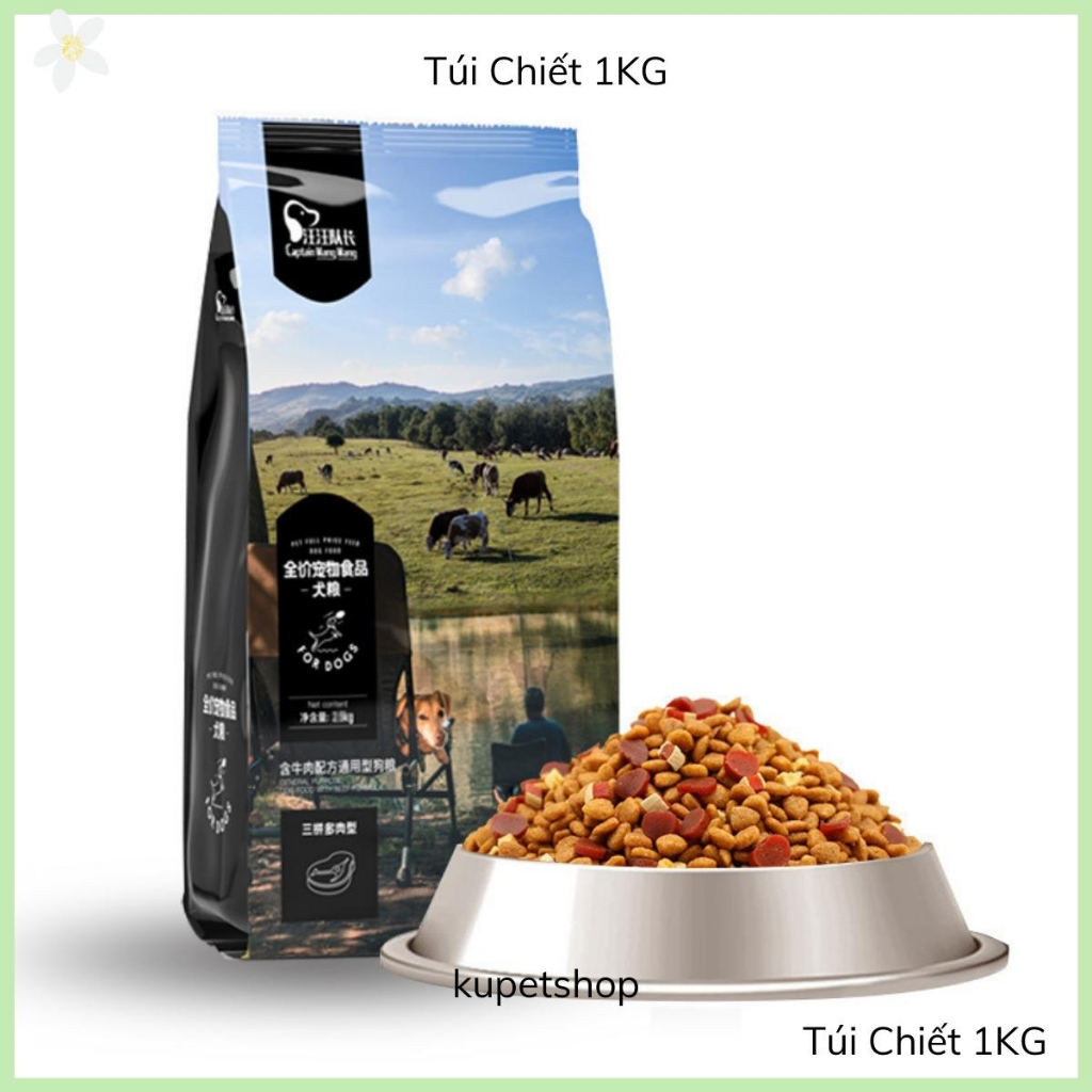 Hạt Captian Siêu Topping Bò- Phomai-Cá Hồi dành cho chó - KUPETSHOP