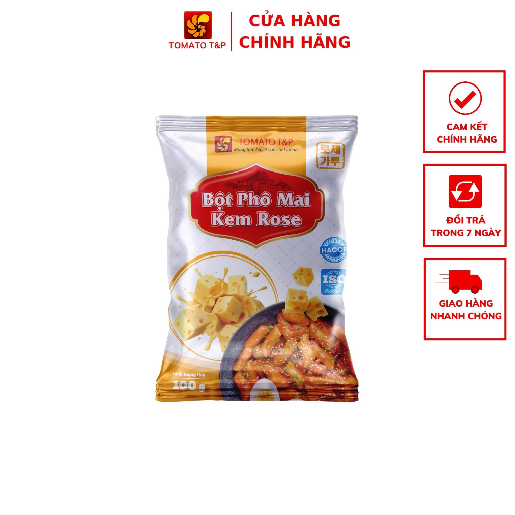 Bột Phô Mai Kem Rose dùng để nấu tokbokki - Gói 100g - Tomato T&P