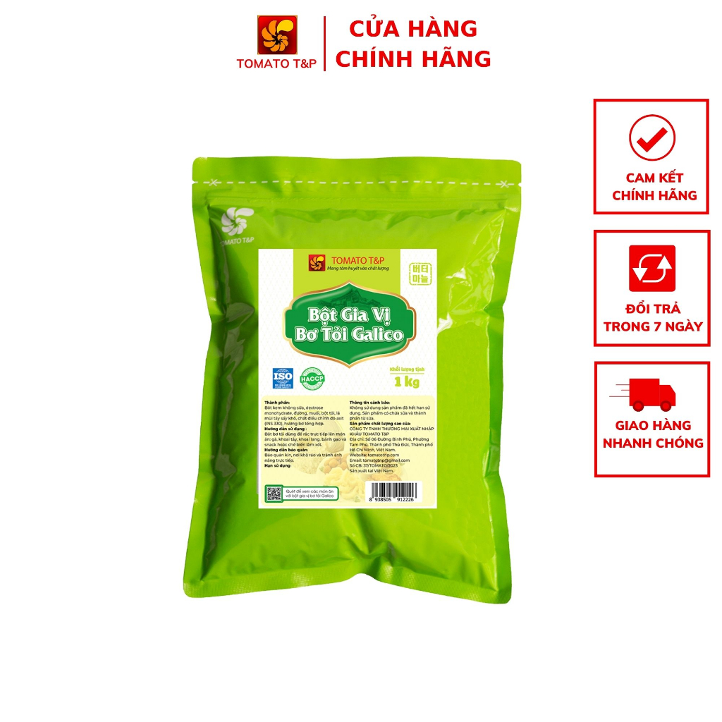 Bột Gia Vị Bơ Tỏi Galico - Gói 1Kg - Tomato T&P