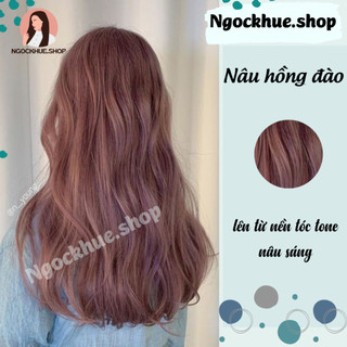 thuốc nhuộm tóc màu nâu hồng đào + tặng kèm trợ dưỡng - Ngọc Khuê Shop
