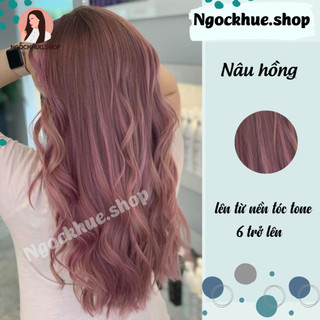 thuốc nhuộm tóc nâu hồng + tặng trợ nhuộm - Ngọc Khuê Shop