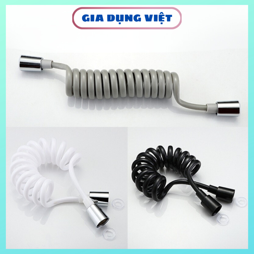Dây xịt vệ sinh lò xo xoắn,mềm chất liệu Nhựa PP 1,5M siêu bền dễ dàng vệ sinh- DS017/ DS018