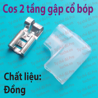 Cos 2 tầng gập chữ L, bộ cos cái kèm vỏ cách điện, cos cắm 6.3mm 4.8mm