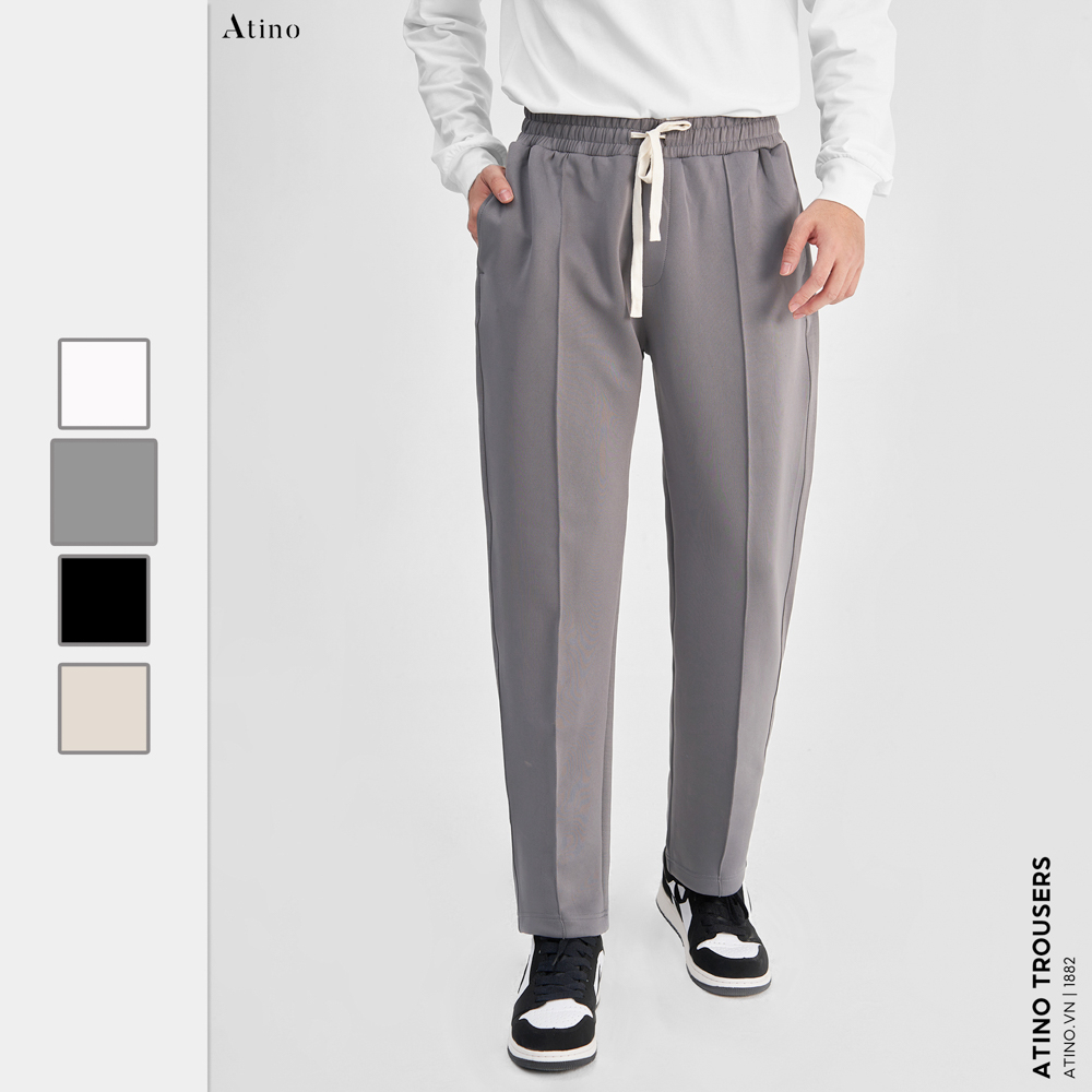 Quần Nỉ Dài Nam Trơn ATINO Vải Nỉ Co Giãn Thoải Mái Form Regular QN4.1882