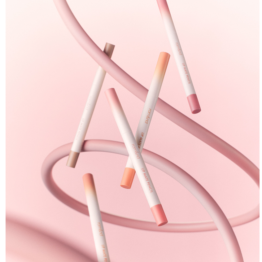 Chì Kẻ Viền Môi Nhung Lì, Lâu Trôi, Thiết Kế 2 Đầu Hàn Quốc Romand Lip Mate Pencil - 0.5g