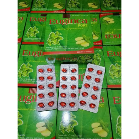 Viên uống Eurocare Fort 100% các tinh dầu thảo dược giúp giảm ho, thông thoáng mũi họng- Hộp 100 viên
