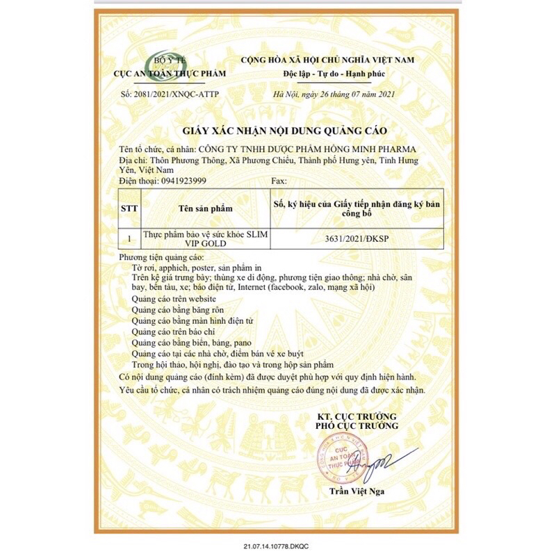 SLIM VIP GOLD  TẶNG KÈM MI NHON MỚI NHẤT