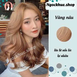 Thuốc nhuộm tóc màu vàng nâu+ tặng kèm trợ dưỡng (7/44) - Ngọc Khuê Shop