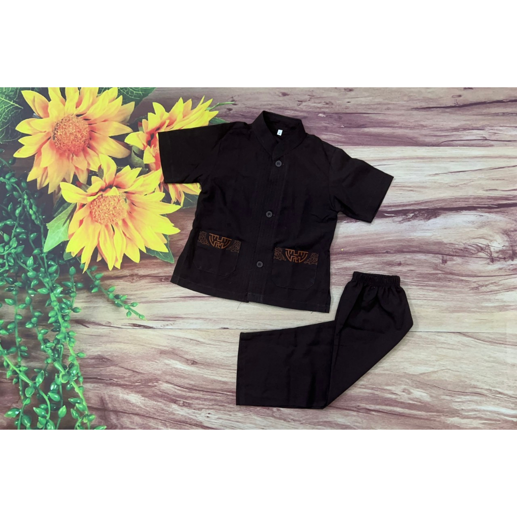 #đồ đi chùa bé trai #Bé trai thêu túi #đồ trẻ em #đồ lam bé