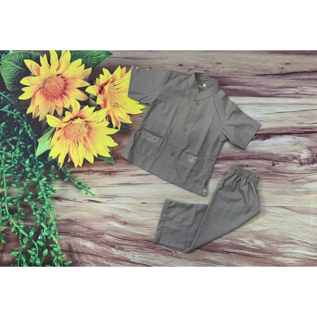 #đồ đi chùa bé trai #Bé trai thêu túi #đồ trẻ em #đồ lam bé