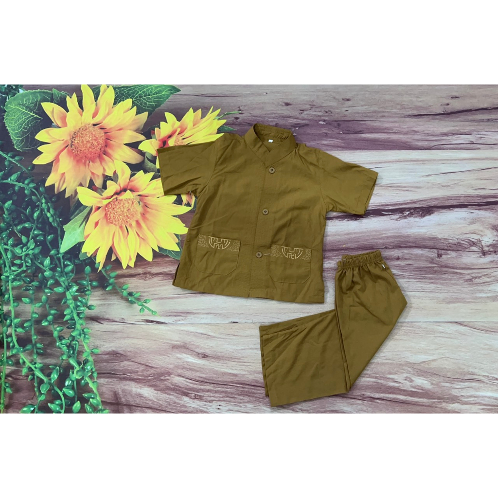 #đồ đi chùa bé trai #Bé trai thêu túi #đồ trẻ em #đồ lam bé