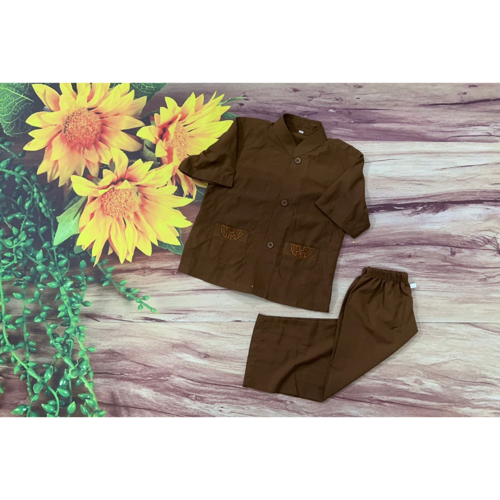 #đồ đi chùa bé trai #Bé trai thêu túi #đồ trẻ em #đồ lam bé