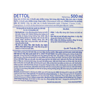 Dung dịch sát khuẩn Dettol chai 500ml