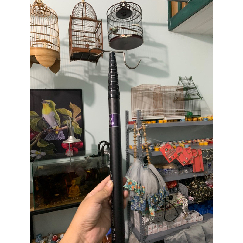 Sào carbon treo lồng chim,vợt cá siêu nhẹ, cứngu