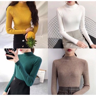 Áo len tăm cổ 3 phân -áo len tăm nữ- hàng quảng châu chuẩn xịn