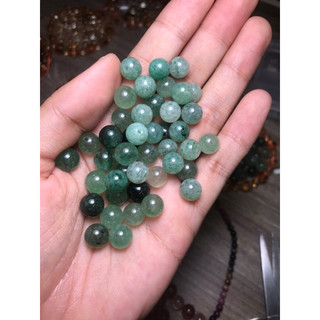 Hạt lẻ đá thanh tẩy Green Strawberry Quartz mài tròn xỏ lỗ làm HandMade , diy, thanh tẩy tarot, đá may mắn,…