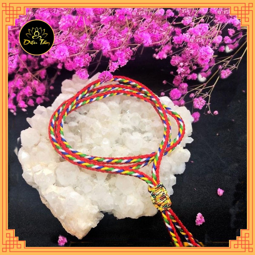 Vòng ngũ sắc Tây Tạng Nepal quấn 3 vòng - vòng tay tết dây chỉ ngũ sắc may mắn bình an - shop Diệu Tâm