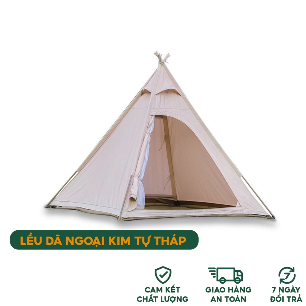 Lều Dã Ngoại Kim Tự Tháp 4 người +Tặng thảm cách nhiệt 2m5, Lều cắm trại kim tự tháp, Lều cắm trại thu gọn