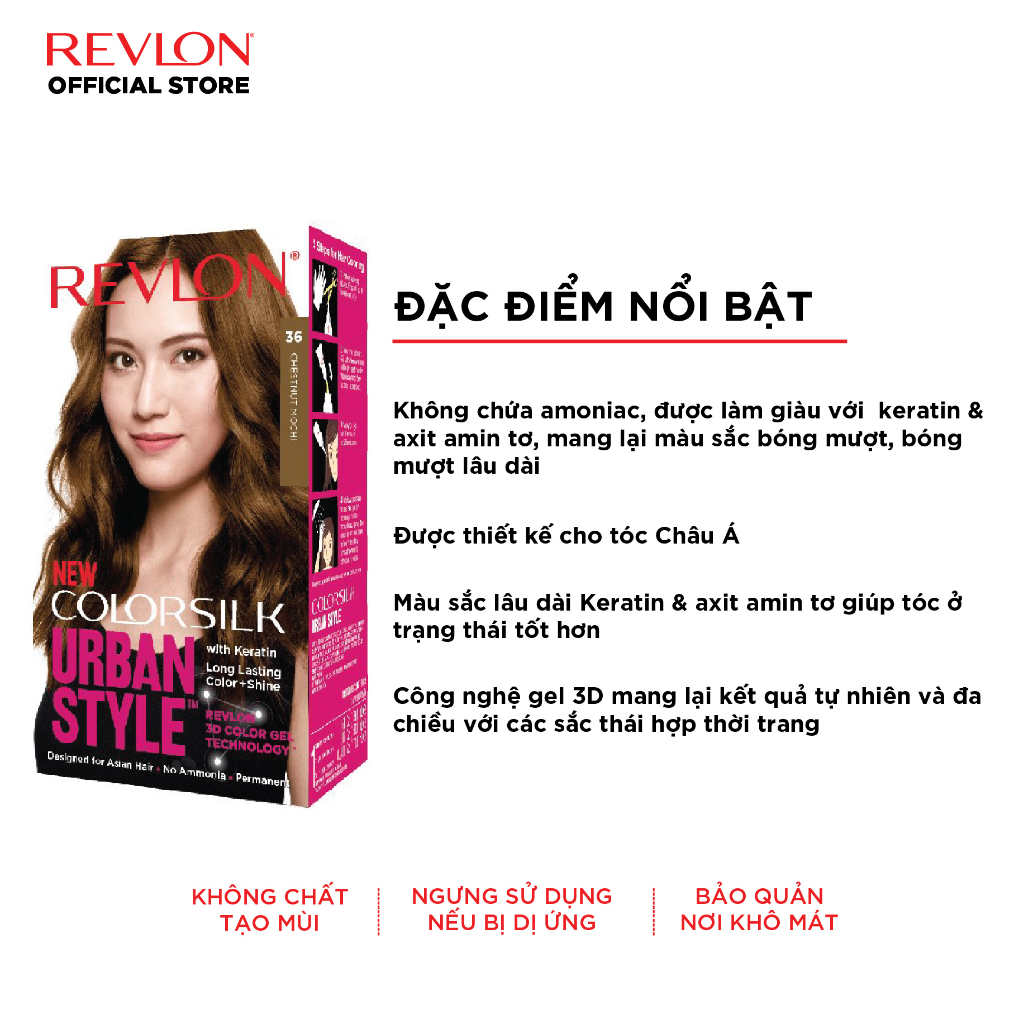 [Combo 3 hộp - HSD 12/2023] Thuốc nhuộm tóc thời trang Revlon Colorsilk Urban Style 150ml - UR26