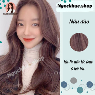 thuốc nhuộm tóc nâu đào + tặng oxy trợ dưỡng - Ngọc Khuê Shop