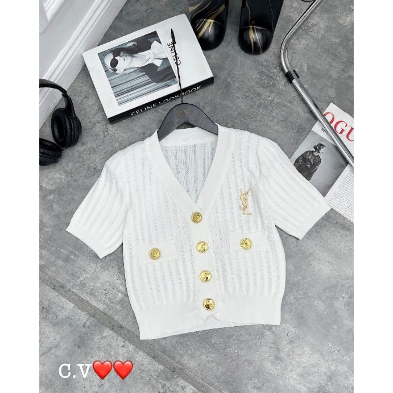 Áo len khuy đồng kèm tag hàng QCL1