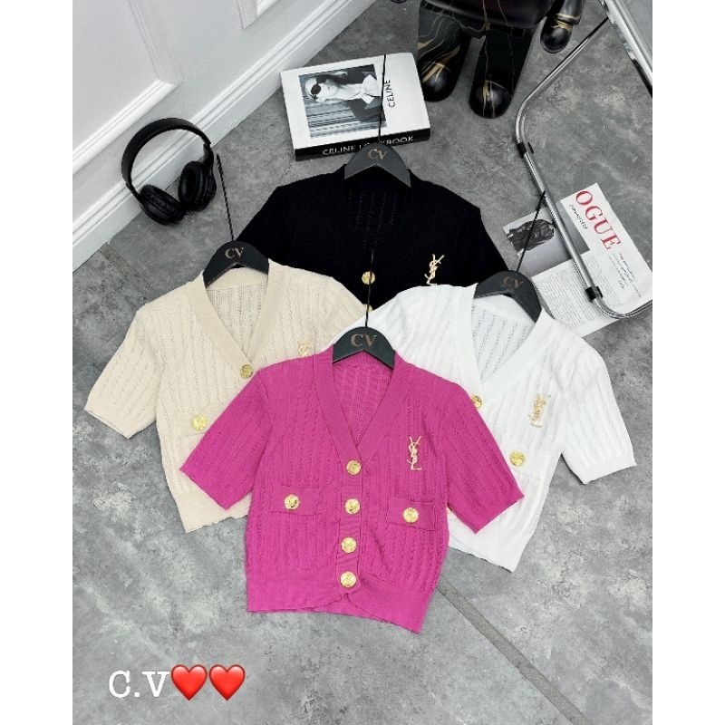 Áo len khuy đồng kèm tag hàng QCL1