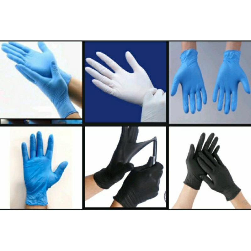 Găng tay cao su không bột Nitrile Trắng,Xanh,Đen đa năng