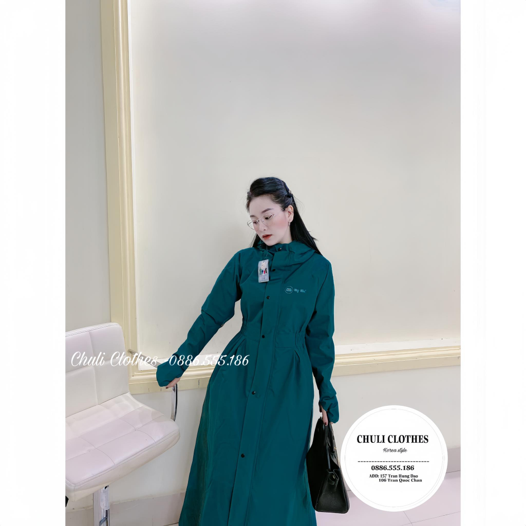 Áo mưa mangto 2 lớp dáng xòe không xẻ sau Chuli - Áo mưa chuli - Áo mưa mỹ nhi - Áo mưa 2 lớp