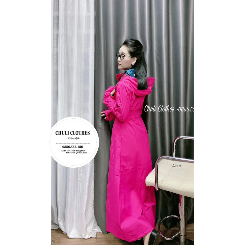 Áo mưa mangto 2 lớp dáng xòe không xẻ sau Chuli - Áo mưa chuli - Áo mưa mỹ nhi - Áo mưa 2 lớp