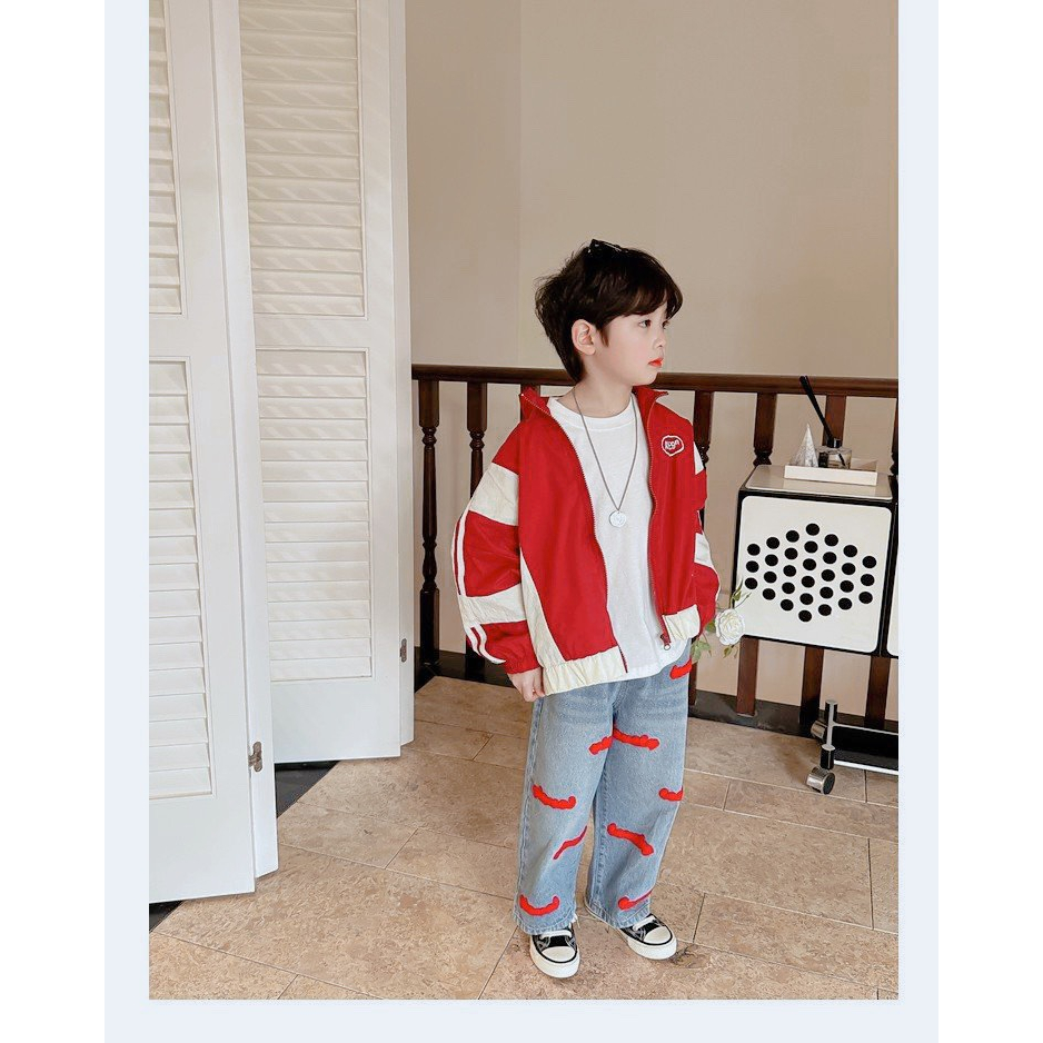 Áo Khoác Gió Bomber Thu Đông Hai Lớp Cho Bé Trai Bé Gái Phong Cách Thể Thao Năng Động Size Nhí Đại Cho Trẻ Em