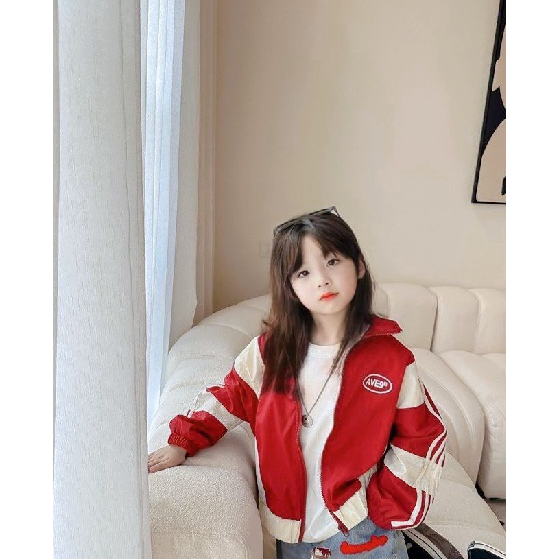 Áo Khoác Gió Bomber Thu Đông Hai Lớp Cho Bé Trai Bé Gái Phong Cách Thể Thao Năng Động Size Nhí Đại Cho Trẻ Em