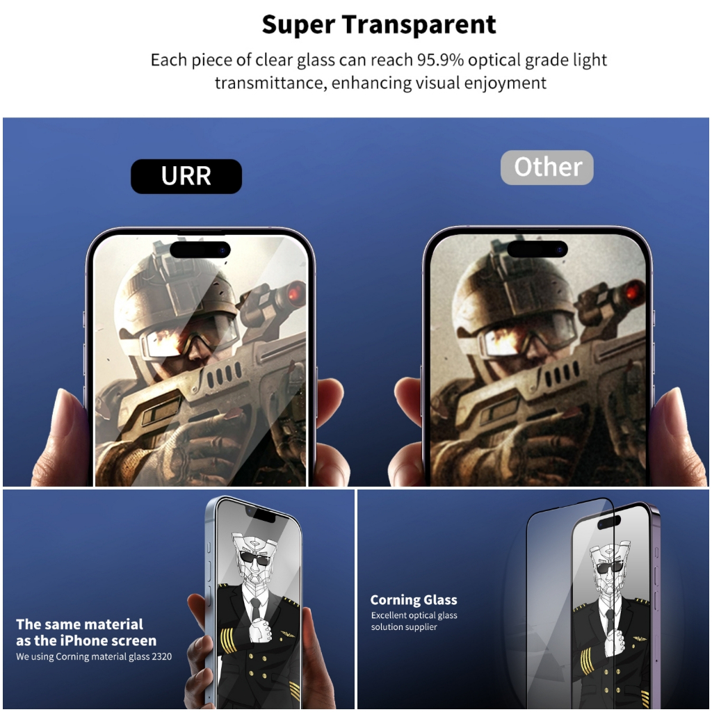 KÍNH CƯỜNG LỰC Diamond-Like Carbon IP 14 PRO MAX - 14 PLUS - 14 - 13 PRO MAX - 13 MINI URR 0.26mm CHÍNH HÃNG HÀNG CHUẨN