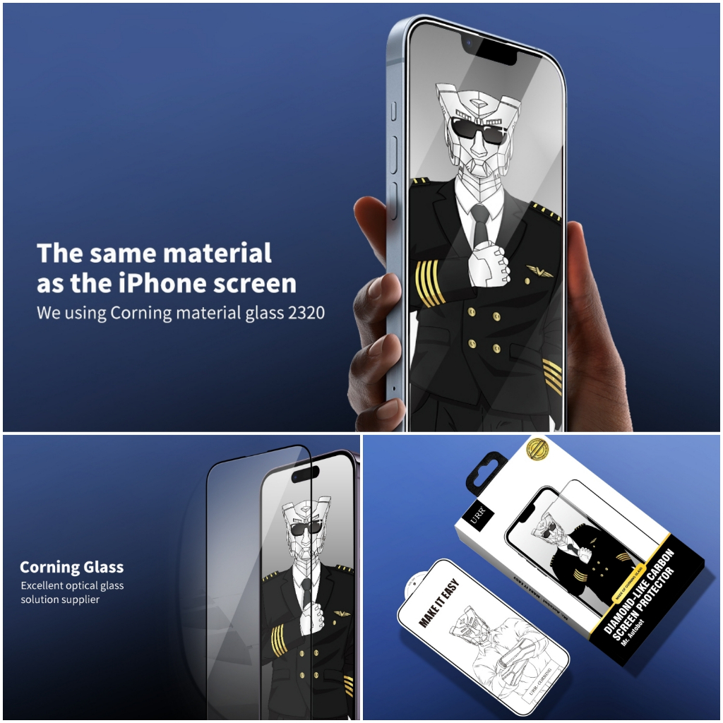 KÍNH CƯỜNG LỰC Diamond-Like Carbon IP 14 PRO MAX - 14 PLUS - 14 - 13 PRO MAX - 13 MINI URR 0.26mm CHÍNH HÃNG HÀNG CHUẨN