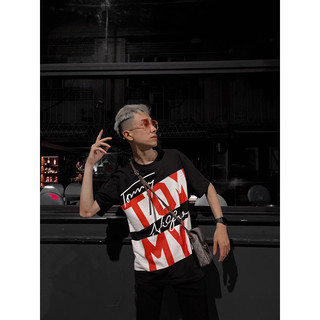 Áo thun t.o.m.m.y chữ đỏ phối trắng đen siêu chất - áo thun t.o.m.m.y nam nữ chất vải 100% cotton