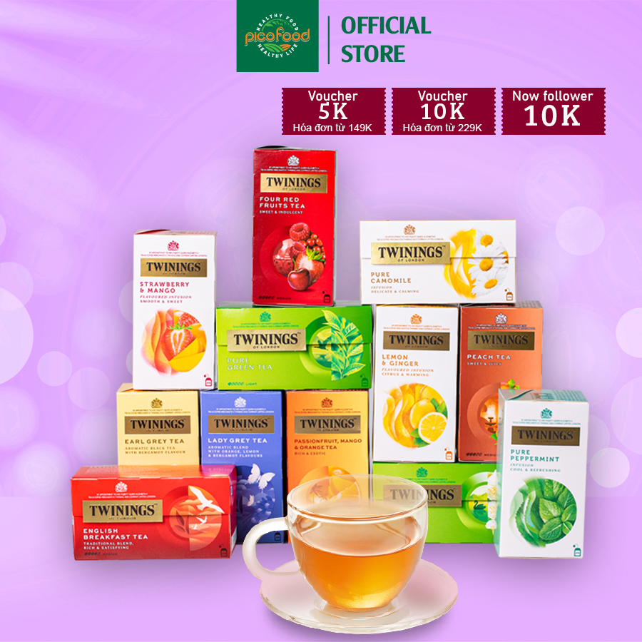 Trà túi lọc Anh Quốc thượng hạng Twinings hộp 25 gói, 12 hương vị | Twinings Tea - Pico Food