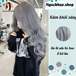thuốc nhuộm tóc xám khói sáng+tặng kèm trợ dưỡng - Ngọc Khuê Shop