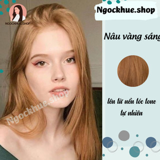 thuốc nhuộm tóc màu nâu vàng sáng + tặng oxy trợ dưỡng - Ngọc Khuê Shop