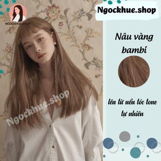 thuốc nhuộm tóc nâu vàng bambi + tặng oxy trợ dưỡng - Ngọc Khuê Shop
