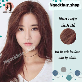 thuốc nhuộm tóc nâu cafe ánh đỏ + oxy trợ dưỡng - Ngọc Khuê Shop