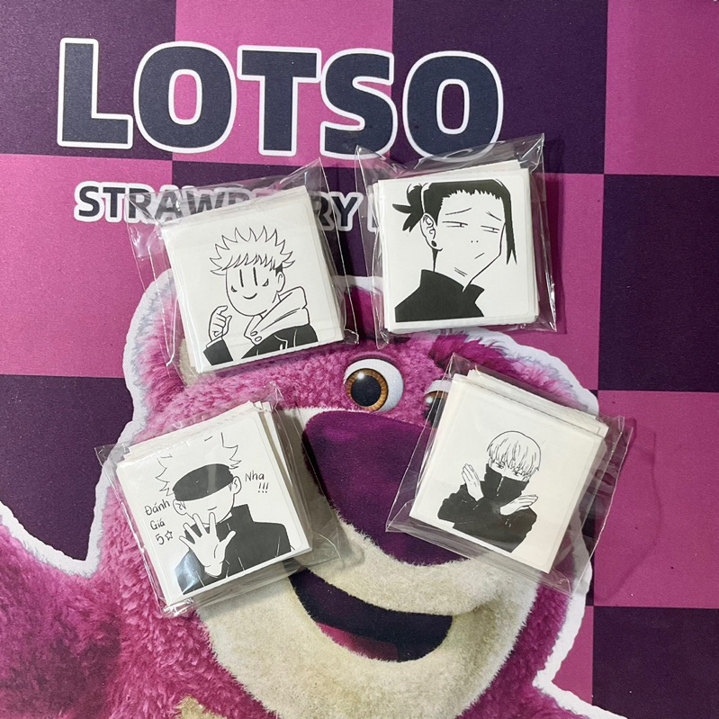 Set 50 Sticker Jujutsu kaisen , Niêm phong đơn hàng, Trang trí