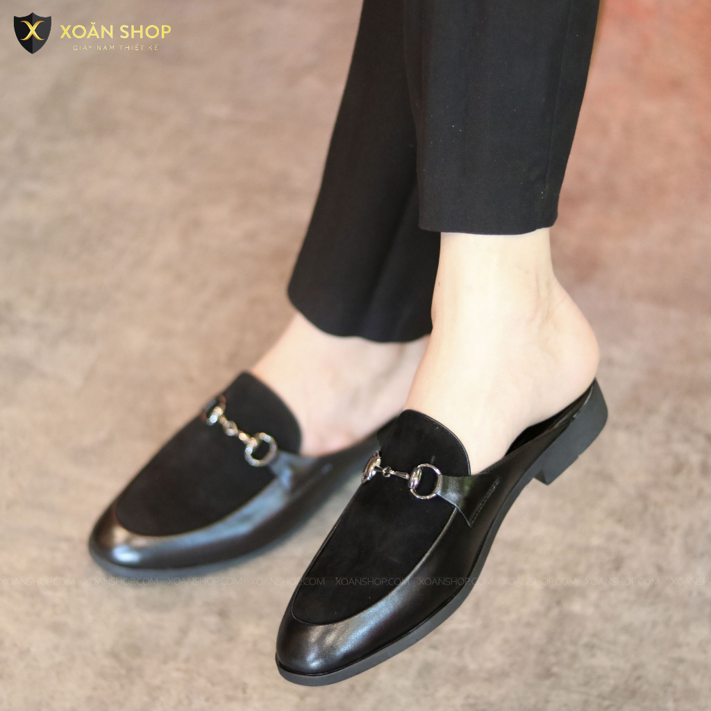Giày Sục Nam  Da Bò thời thượng Mu Mặt Da Lộn - Mã S001