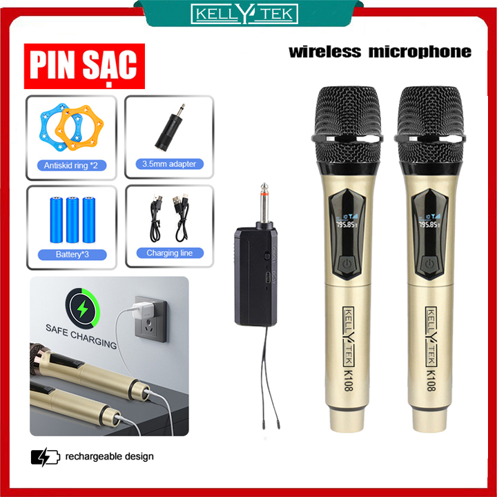 Micro Không dây Karaoke AUD308U | AUD6002G | AUD-102 | AUD001 | W108 - Dùng cho Loa kéo, Amply, vang - Bảo hành 12 Tháng
