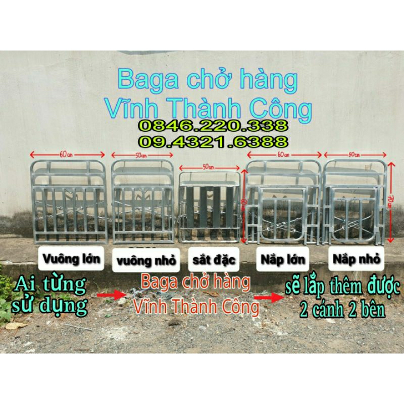Baga sắt đặc gắn được nhiều loại xe gắn máy.