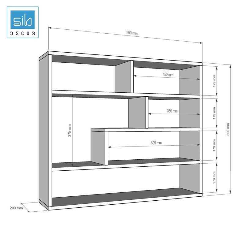 Kệ Gỗ Treo Tường Chữ Nhật KT171 Thương Hiệu SIB Decor