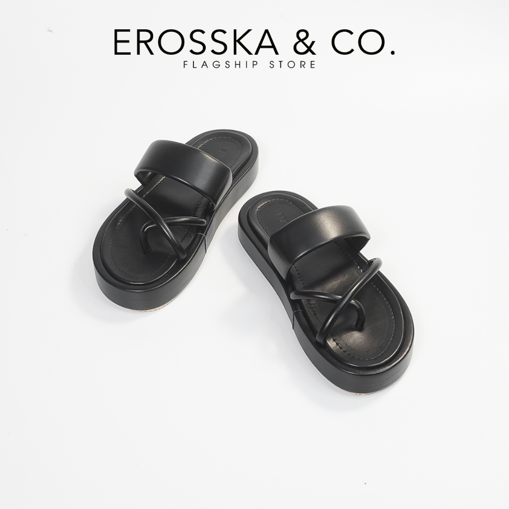Erosska - Dép nữ thời trang đế xuồng xỏ ngón kiểu dáng basic màu trắng - SB006