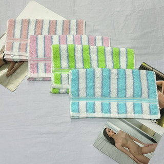 Khăn tắm cotton cao cấp đa năng Hachiba sọc 8 tấc hút nước tốt bền màu không xù lông