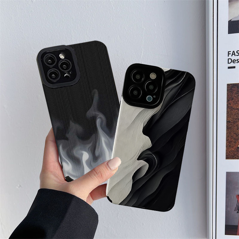 Ốp lưng iphone da in hoạ tiết lửa trắng 6/6s/6plus/7plus/8plus/x/xs/xsmax/11/12/13/14/pro/max/promax - Awifi X1-1