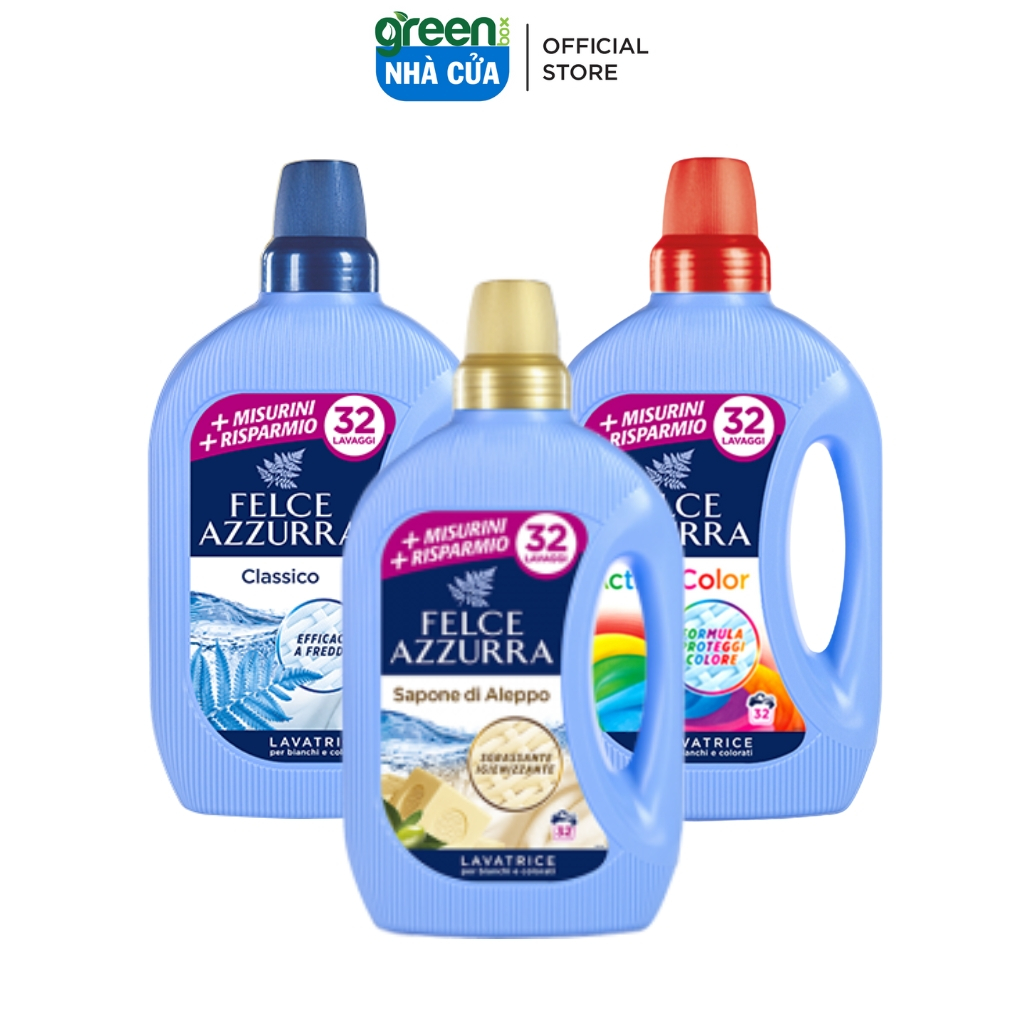 Nước Giặt Đậm Đặc FELCE AZZURRA 1.595L Hương Nước Hoa Giúp Đánh Bay Các Vết Bẩn Cứng Đầu, An Toàn Cho Da Nhạy Cảm 1,595L