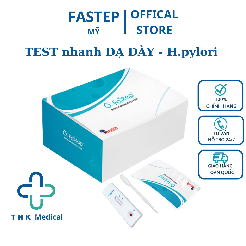 Que thử nhanh viêm loét dạ dày H. Pylori Ab - FASTEP USA  DẠNG KHAY TIỆN DỤNG